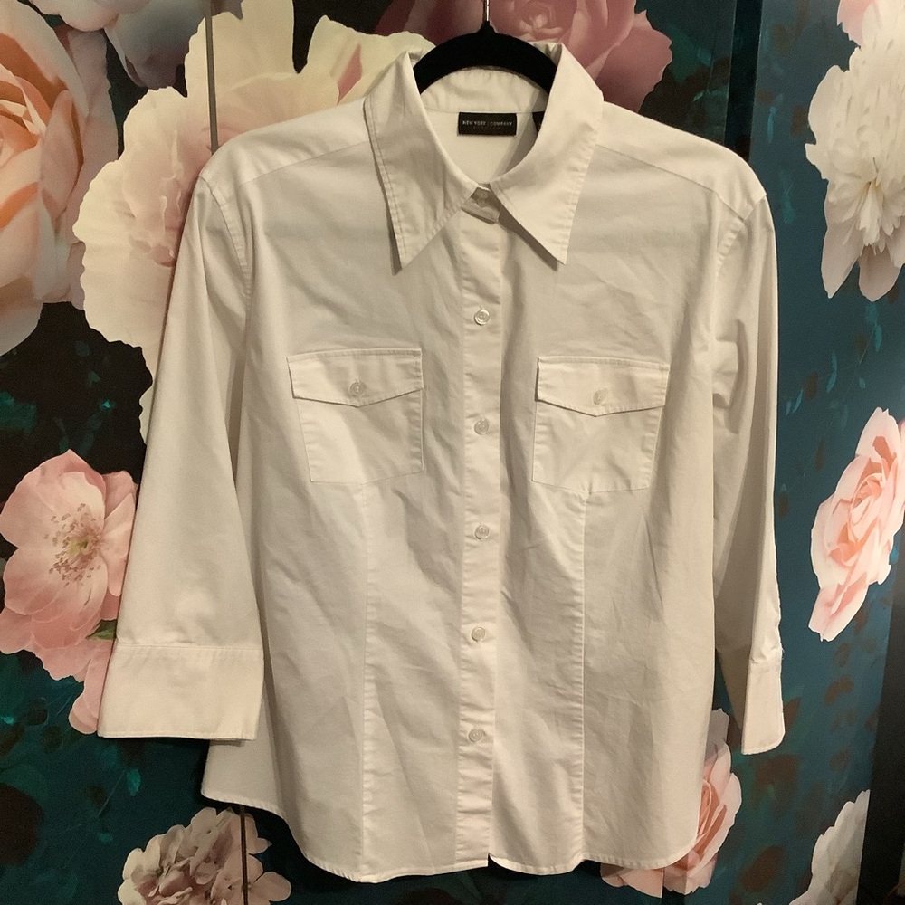 New York & Company Stretch‎ White Shirt